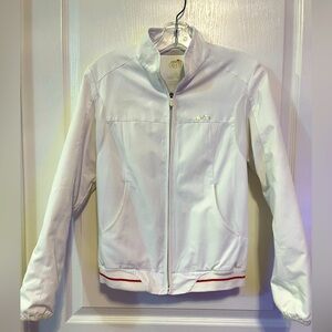 Ellesse White Zip Up Sweatshirt Jacket in Medium